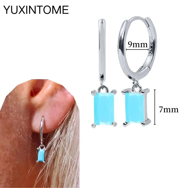 Turquoise Silver Earrings - Cowboy Outpost