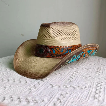 Straw Retro Cowboy Hat - 50 - Cowboy Outpost