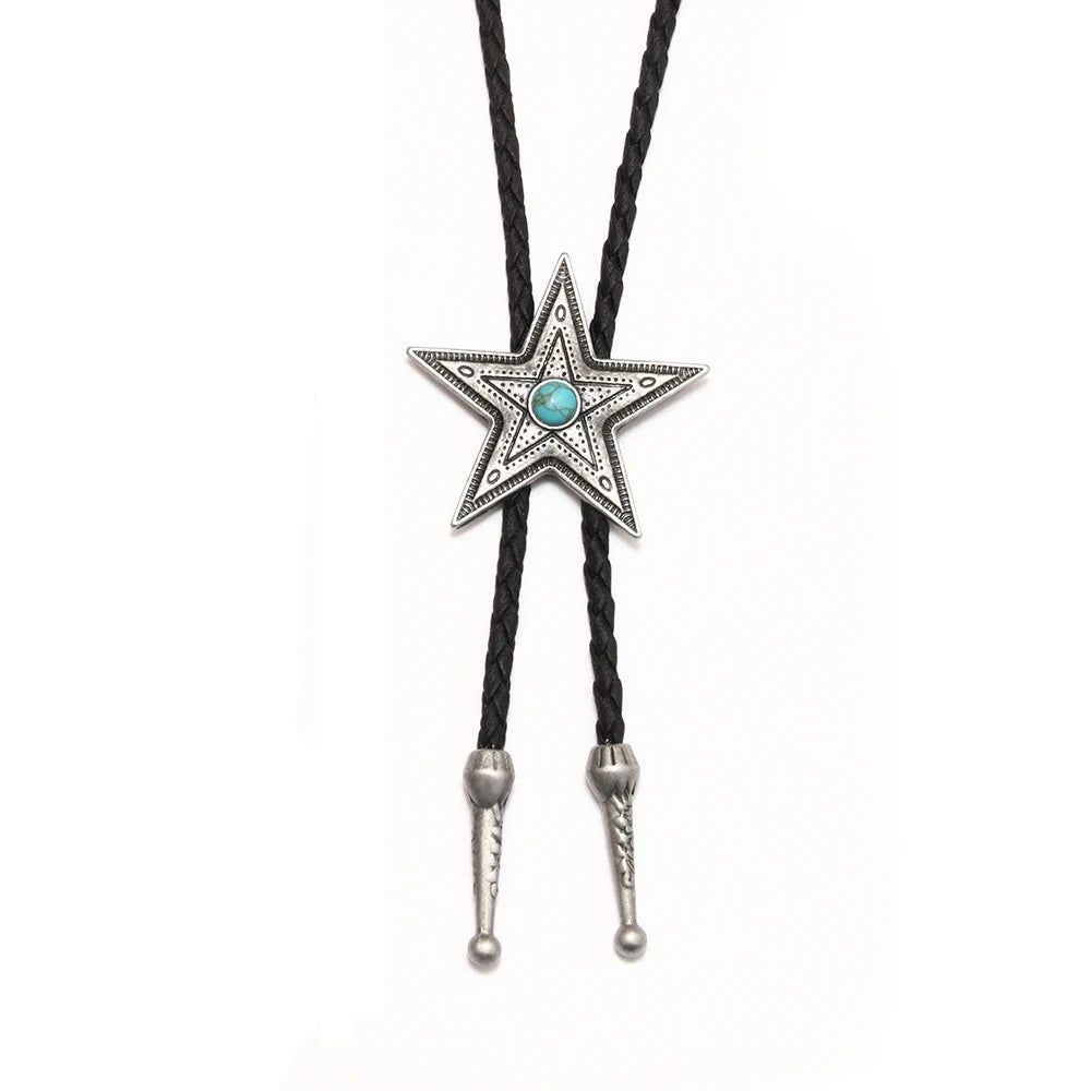 Leather Retro Bolo Tie - 20 - Cowboy Outpost