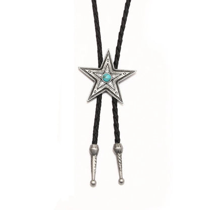 Leather Retro Bolo Tie - 20 - Cowboy Outpost