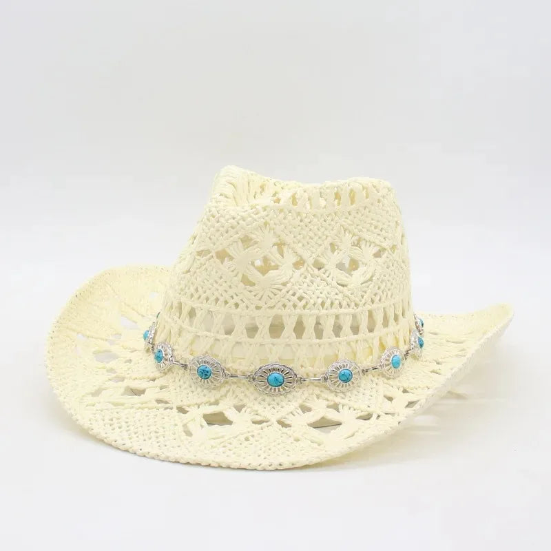 Straw Beach Cowboy Hat - A4 - Cowboy Outpost