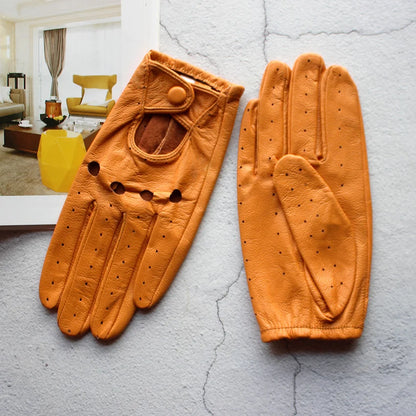 Leather Summer Gloves - Apricot yellow - Cowboy Outpost