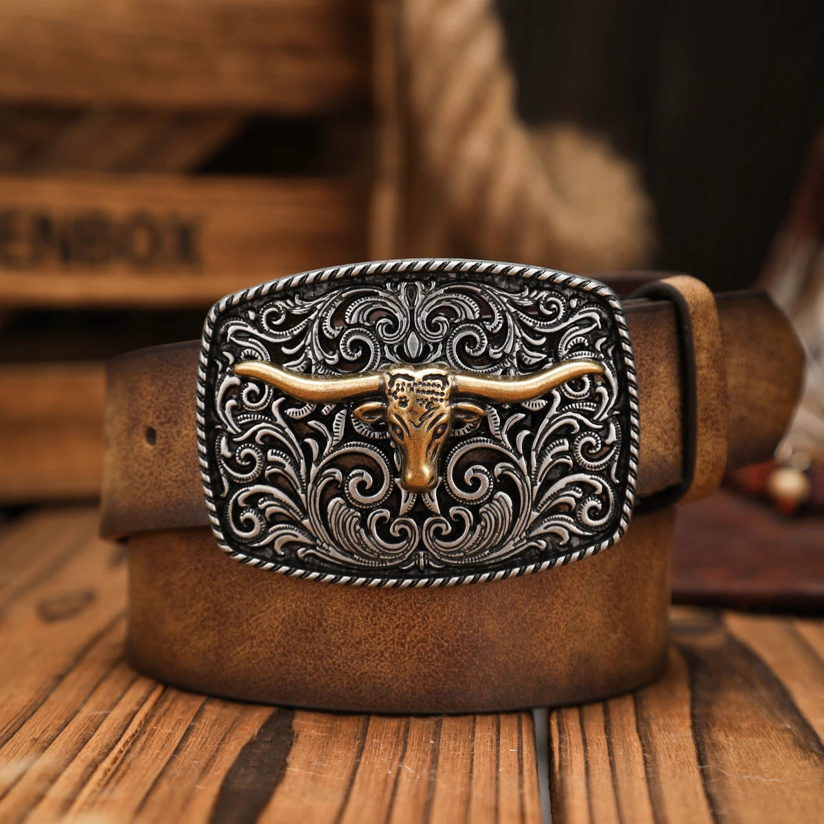 Retro Buckle Belt - camel - Cowboy Outpost