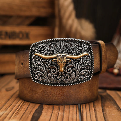 Retro Buckle Belt - camel - Cowboy Outpost