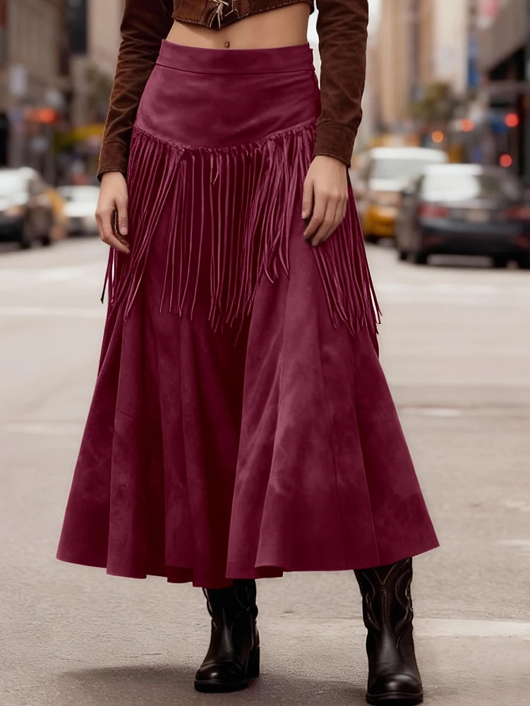 Brown Midi Skirt - Brown - Cowboy Outpost