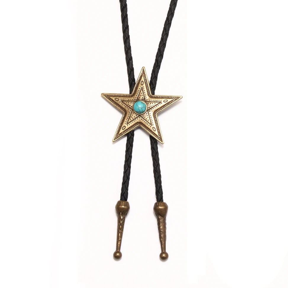 Leather Retro Bolo Tie - 18 - Cowboy Outpost