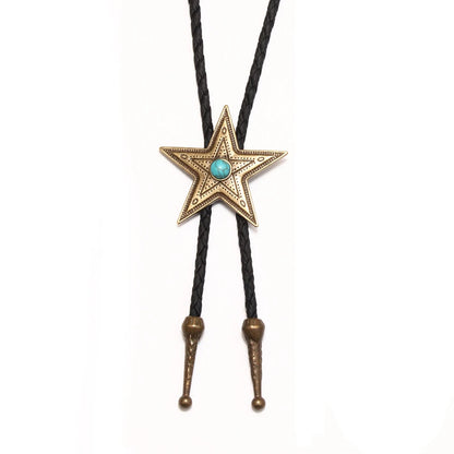 Leather Retro Bolo Tie - 18 - Cowboy Outpost
