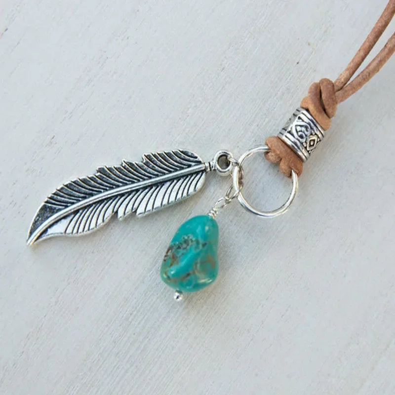 Leather Maroon Necklace - Cowboy Outpost