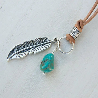 Leather Maroon Necklace - Cowboy Outpost