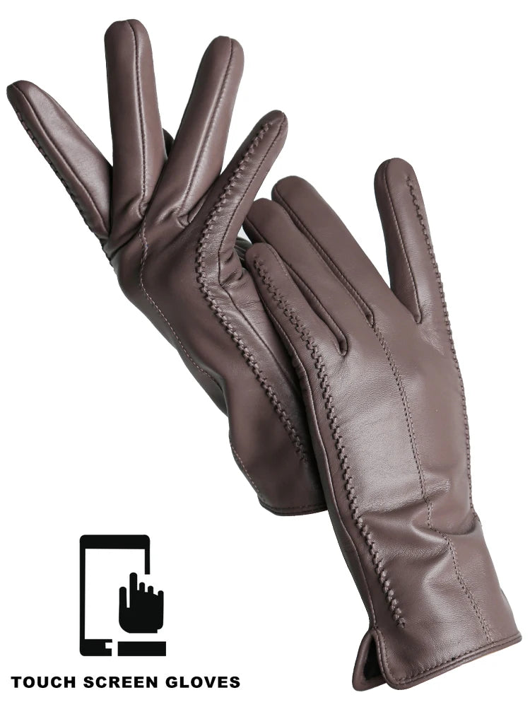 Leather Sheepskin Gloves - Light beige Standard - Cowboy Outpost