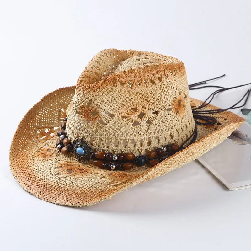Shell Straw Hollow Cowboy Hat - Cowboy Outpost