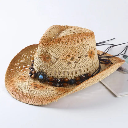 Shell Straw Hollow Cowboy Hat - Cowboy Outpost