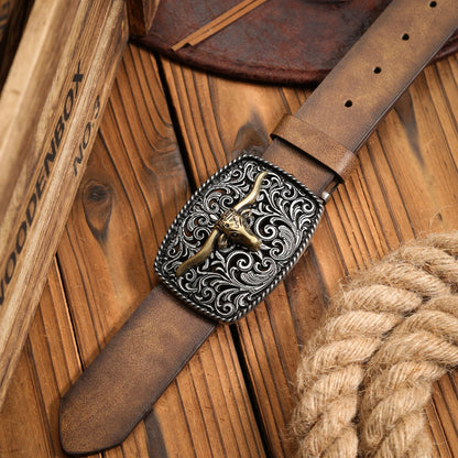 Retro Buckle Belt - black - Cowboy Outpost