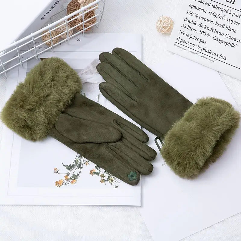 Suede Gloves - Cyan - Cowboy Outpost