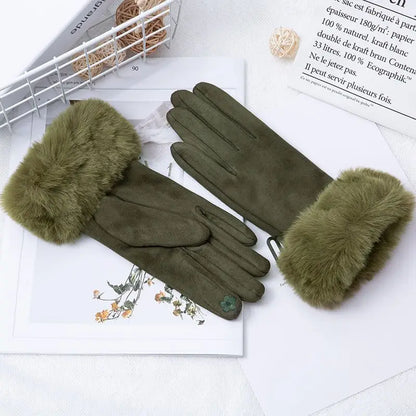 Suede Gloves - Cyan - Cowboy Outpost