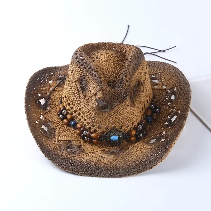 Shell Straw Hollow Cowboy Hat - Cowboy Outpost