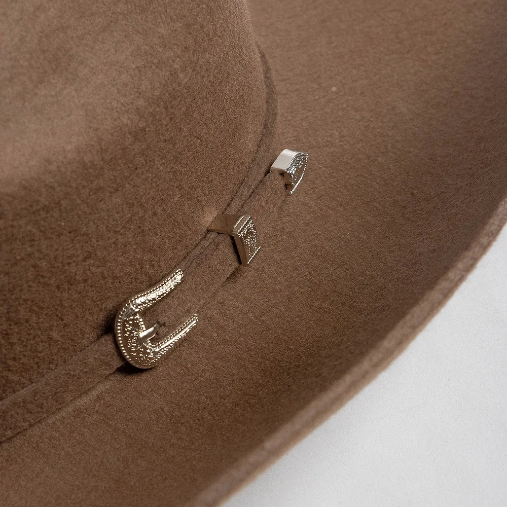 Felt Wide Brim Cowboy Hat - YELLOW - Cowboy Outpost