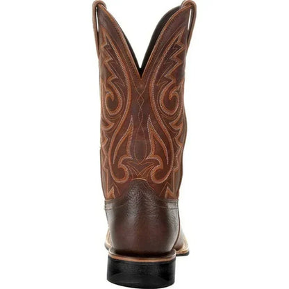 Leather Retro Cowboy Boots - Brown - Cowboy Outpost
