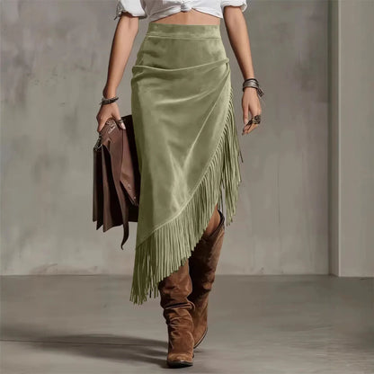 Suede Midi Dress - Light Green - Cowboy Outpost