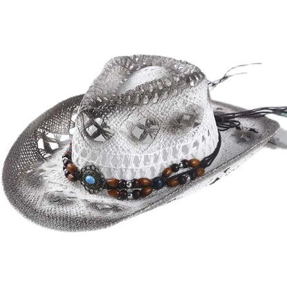 Shell Straw Hollow Cowboy Hat - Cowboy Outpost
