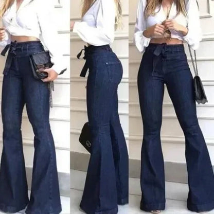 High-Waist Flare Jeans - Blue - Cowboy Outpost