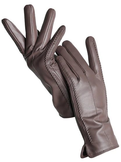 Leather Sheepskin Gloves - Light beige Touch - Cowboy Outpost