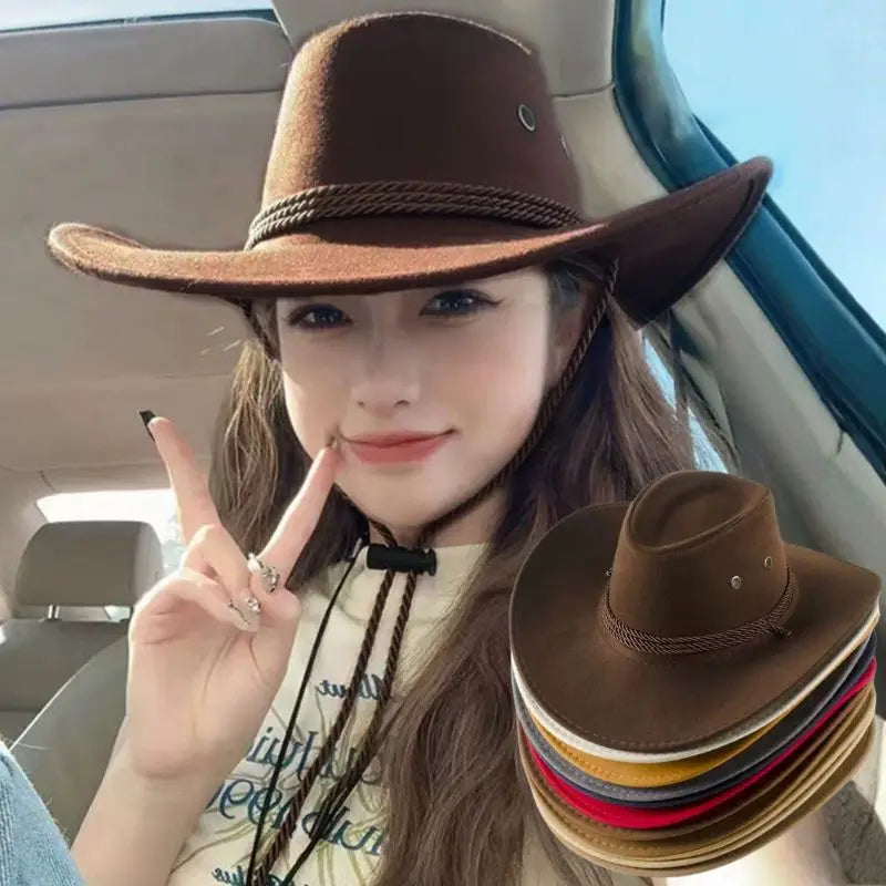 Felt Brown Cowboy Hat - YELLOW - Cowboy Outpost