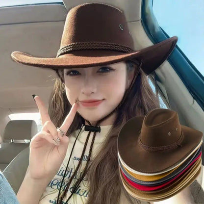Felt Brown Cowboy Hat - YELLOW - Cowboy Outpost