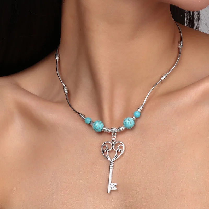 Turquoise Aihua Necklace - style 1375 - Cowboy Outpost