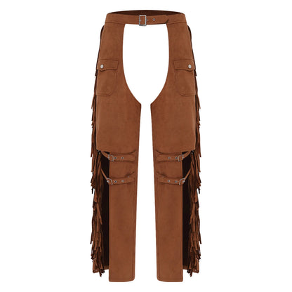 Suede Halloween Chaps - White A - Cowboy Outpost