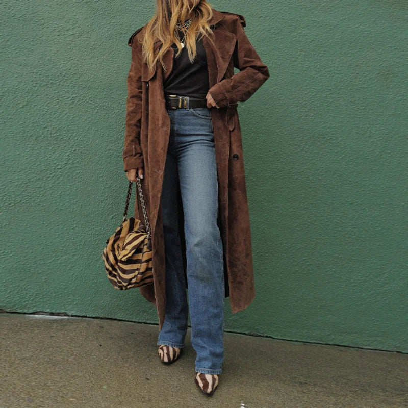 Suede Brown Belt - dark brown - Cowboy Outpost