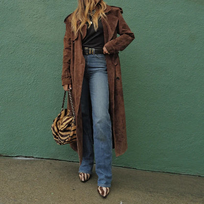Suede Brown Belt - dark brown - Cowboy Outpost