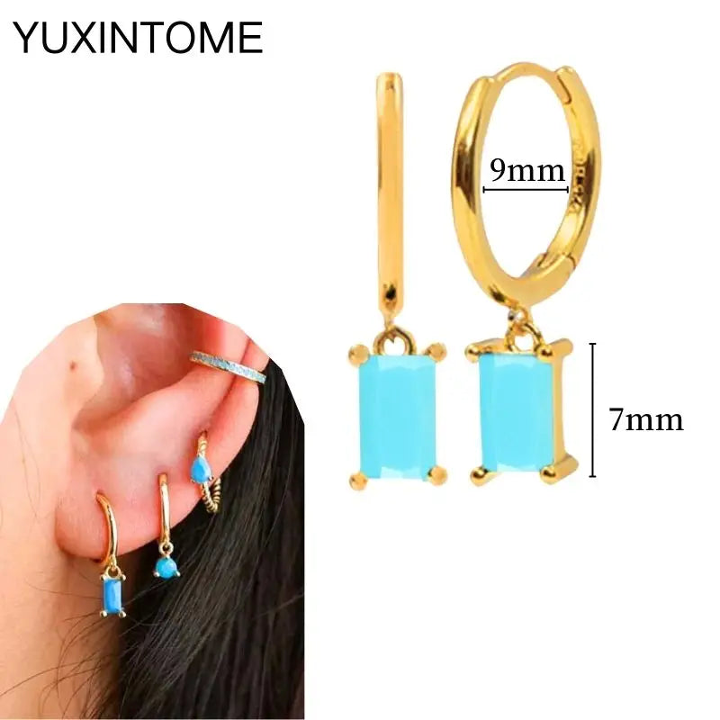 Turquoise Silver Earrings - Cowboy Outpost