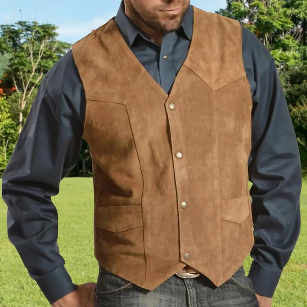 Men's Cowboy Waistcoat - Black - Cowboy Outpost