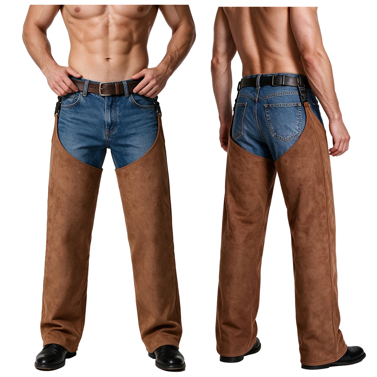 Suede Buckle Chaps - Blue - Cowboy Outpost