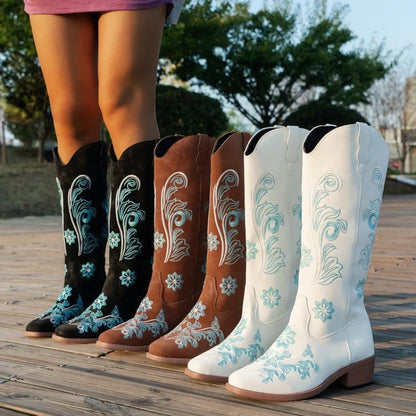 Boot Long Cowboy Boots - White - Cowboy Outpost