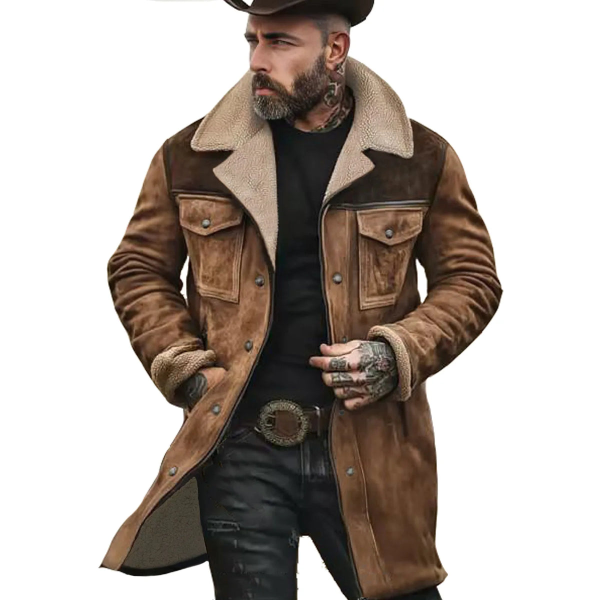 Men's Suede Jacket - Style 6 - Cowboy Outpost