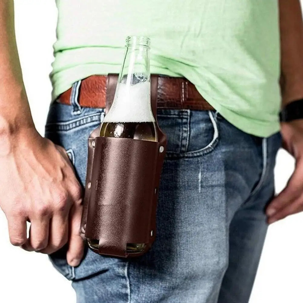 Leather Beer Belt - Cowboy Outpost