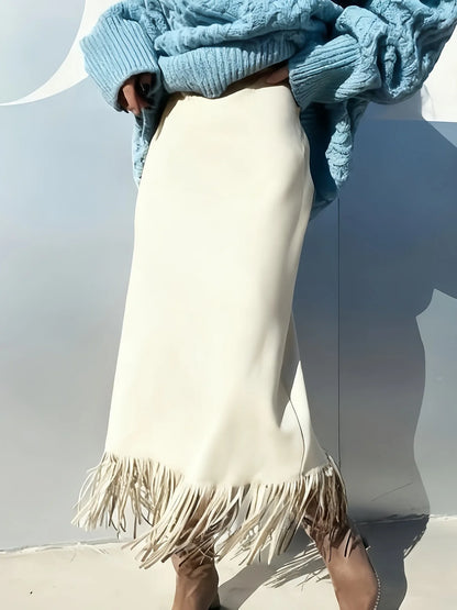 Long Suede Skirt - Light brown - Cowboy Outpost