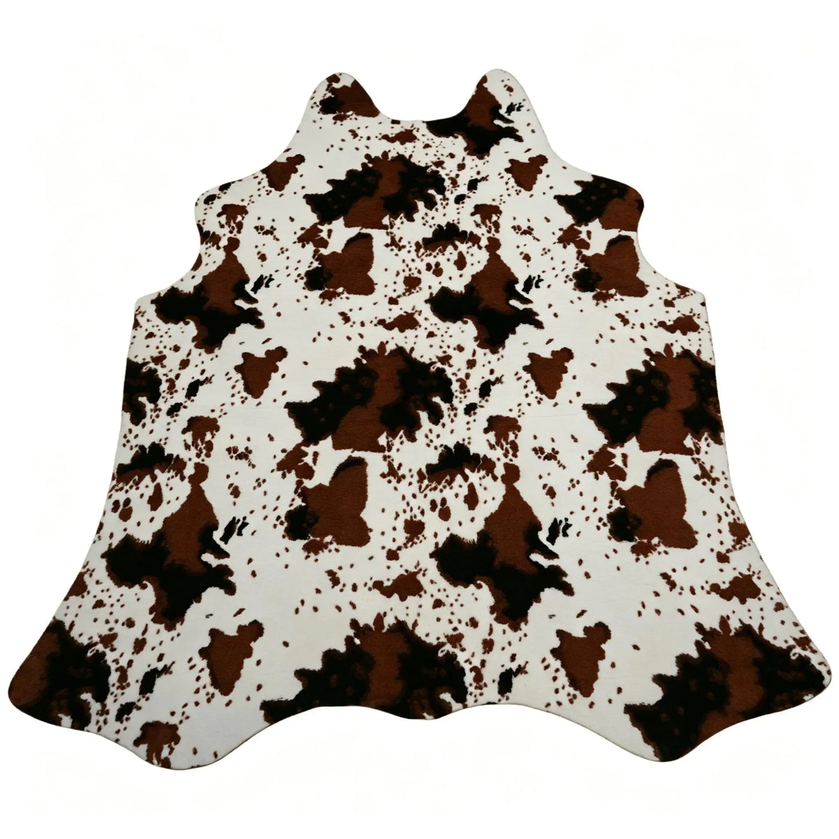 Faux Cowhide Rug - Black White Big Head - Cowboy Outpost