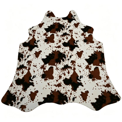 Faux Cowhide Rug - Black White Big Head - Cowboy Outpost