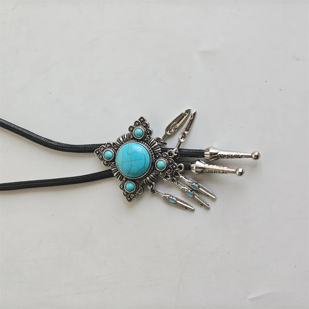 Leather Natural Bolo Tie - Cowboy Outpost