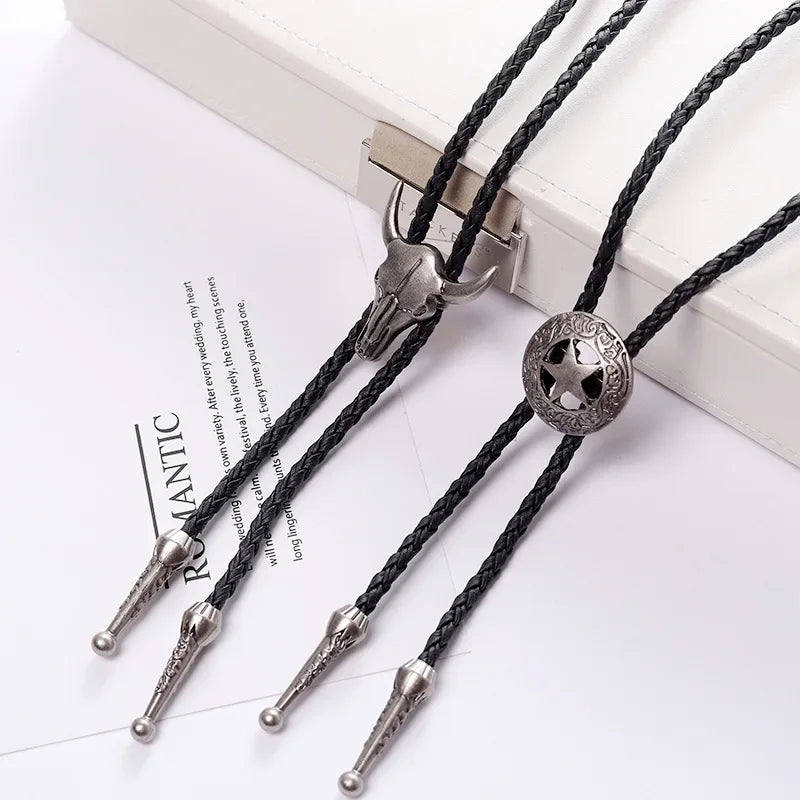Leather Adjustable Bolo Tie - Star(copper) - Cowboy Outpost