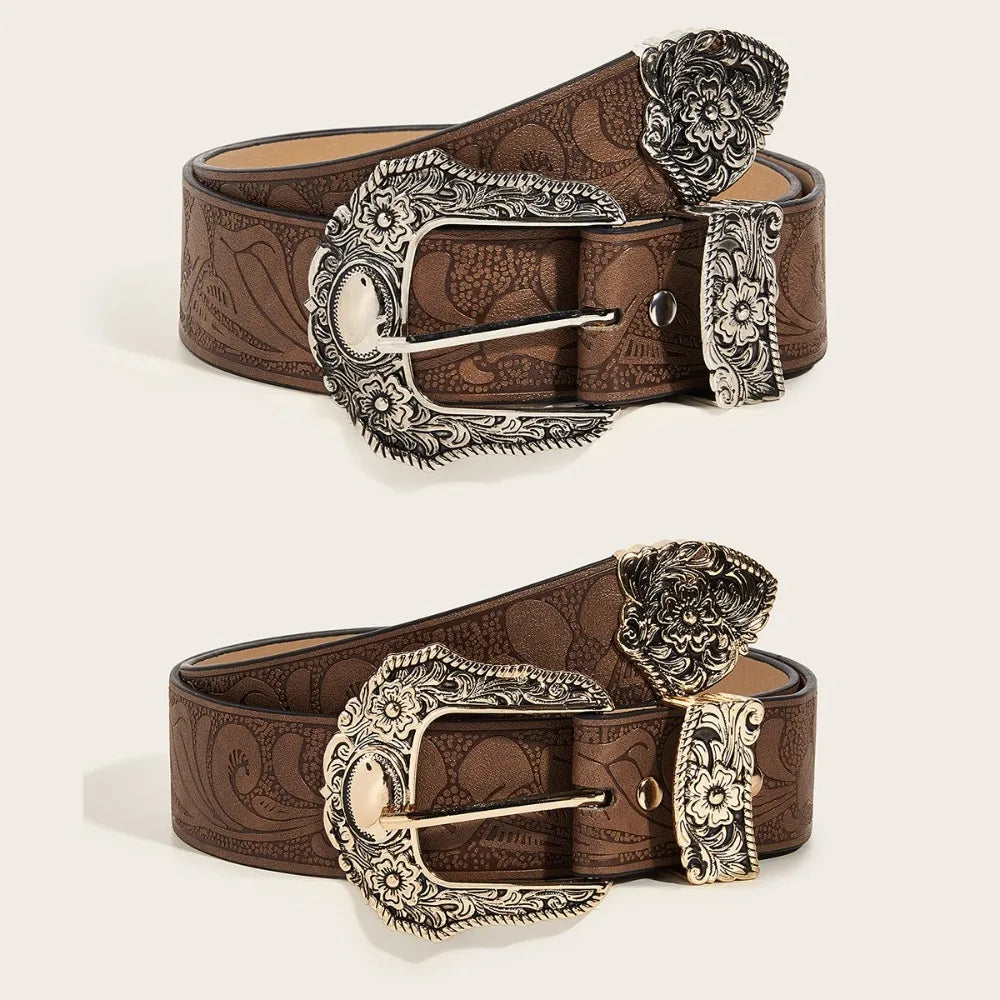 Leather Luxury Belt - Silver - Cowboy Outpost