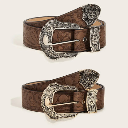 Leather Luxury Belt - Silver - Cowboy Outpost