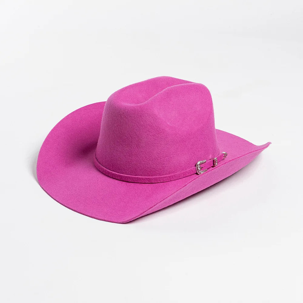 Felt Wide Brim Cowboy Hat - White - Cowboy Outpost