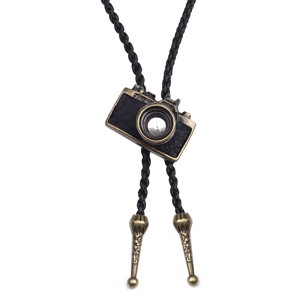 Leather Retro Bolo Tie - 6 - Cowboy Outpost