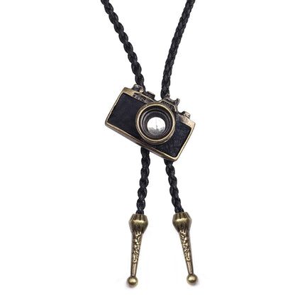 Leather Retro Bolo Tie - 6 - Cowboy Outpost