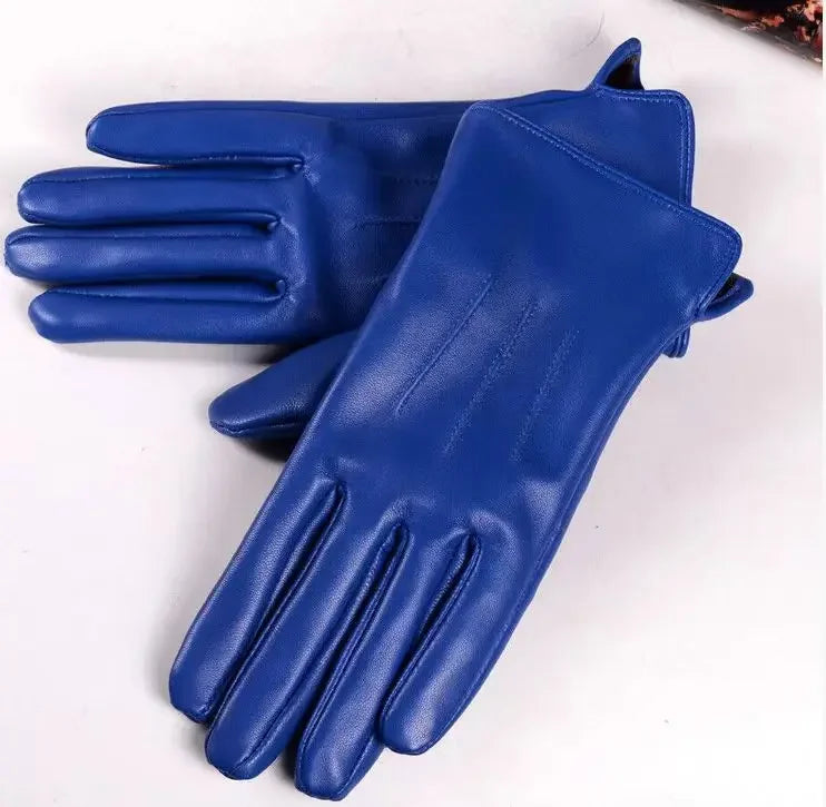 Leather Warm Gloves - Rose Red - Cowboy Outpost
