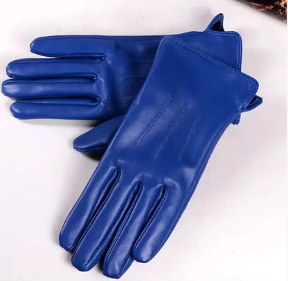 Leather Warm Gloves - Rose Red - Cowboy Outpost